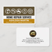 クリエイティブ茶色の手書きツールのレイヤ 名刺 (正面/裏面)