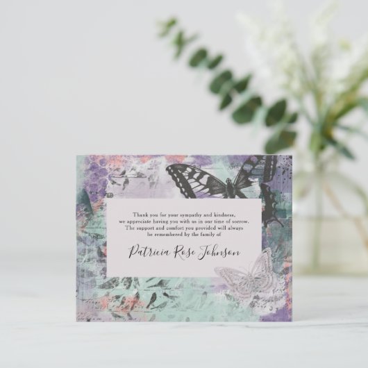 クリエイティブ蝶々葬儀記念ありがとう サンキューカード (スタンド正面)