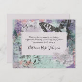 クリエイティブ蝶々葬儀記念ありがとう サンキューカード (正面/裏面)