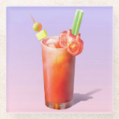 クリエイティブ血メアリーカクテル ガラスコースター (正面)