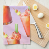 クリエイティブ血メアリーカクテル キッチンタオル (四つ折り)