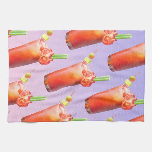 クリエイティブ血メアリーカクテル キッチンタオル (横)