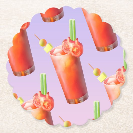 クリエイティブ血メアリーカクテル ペーパーコースター (正面)