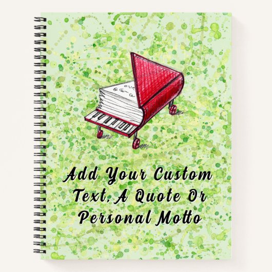 クリエイティブ調和（ばちゃばちゃ）跳ねるピアノリインスパイアメクリーム ノートブック (正面)