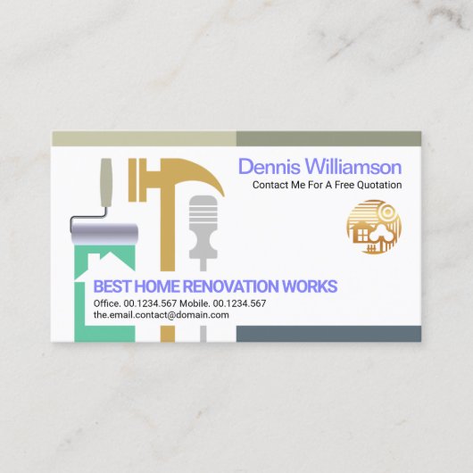 クリエイティブ請負業者ハンドマンツール建築 名刺 (正面)