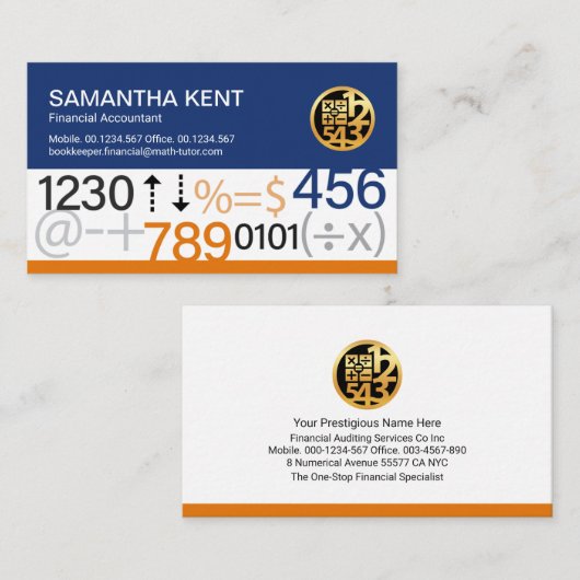 クリエイティブ財務番号簿記 名刺 (正面/裏面)