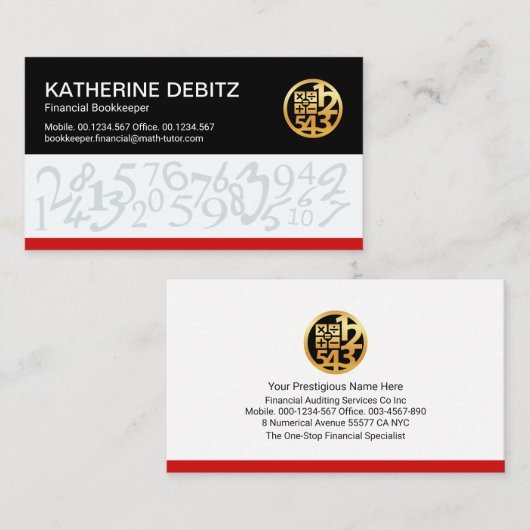 クリエイティブ財務簿記番号 名刺 (正面/裏面)