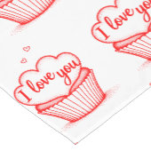 クリエイティブ赤いハートデザイン ショートテーブルランナー (コーナー)