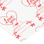 クリエイティブ赤いハートデザイン ショートテーブルランナー (コーナー)