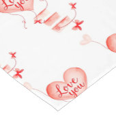 クリエイティブ赤いハートデザイン ショートテーブルランナー (コーナー)