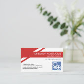 クリエイティブ赤の幾何層医療 名刺 (スタンド正面)