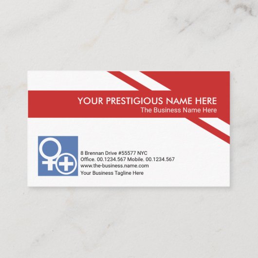 クリエイティブ赤の幾何層医療 名刺 (裏面)