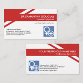 クリエイティブ赤の幾何層医療 名刺 (正面/裏面)