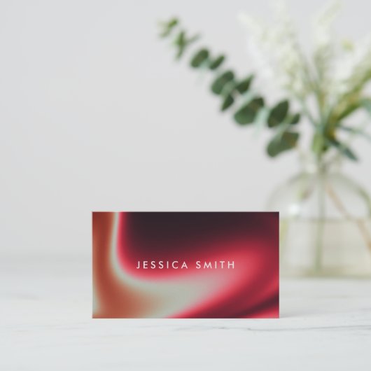 クリエイティブ赤グラデーションユニーク 名刺 (スタンド正面)