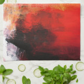 クリエイティブ赤抽象芸術 キッチンタオル (折り畳み)