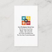 クリエイティブ赤数字フレーム財務 名刺 (裏面)