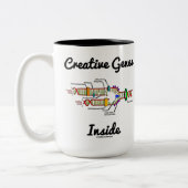 クリエイティブ遺伝子の内部(DNA複製) ツートーンマグカップ (左)