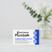 クリエイティブ配管用配管記号の青い給排水衛生設備配管アイコン 名刺 (スタンド正面)