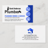 クリエイティブ配管用配管記号の青い給排水衛生設備配管アイコン 名刺 (正面/裏面)