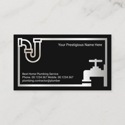 クリエイティブ配管管銀配管記号 名刺 (裏面)