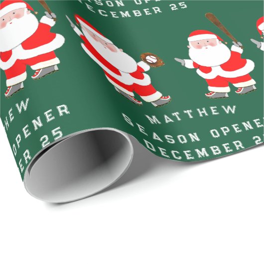 クリエイティブ野球クリスマスホリデーギフト ラッピングペーパー (ロールコーナー)