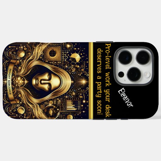 クリエイティブ金ゴールドの洞察を探索するデータサイエンティスト Case-Mate iPhoneケース (裏面 (横))