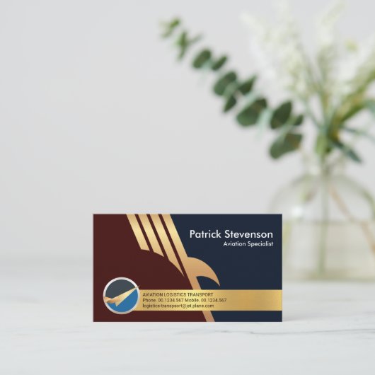 クリエイティブ金ゴールドイーグル《鳥》ハヤブサウィングパイロット 名刺 (スタンド正面)