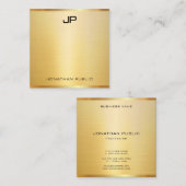 クリエイティブ金ゴールドエレガントプロフェッショナルテンプレートモダン スクエア名刺 (正面/裏面)