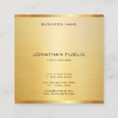 クリエイティブ金ゴールドエレガントプロフェッショナルテンプレートモダン スクエア名刺 (裏面)