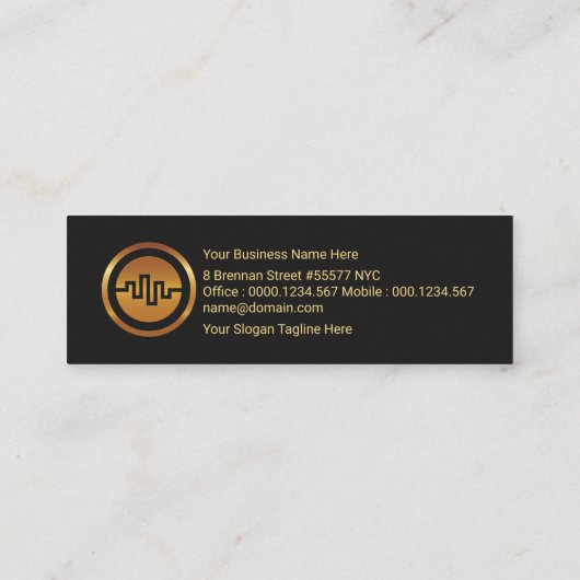 クリエイティブ金ゴールドギターイコライザパネル スキニー名刺 (裏面)