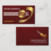 クリエイティブ金ゴールドギター奏者 名刺 (正面/裏面)