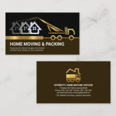 クリエイティブ金ゴールドク縁どレーンホームムービング 名刺 (正面/裏面)