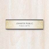 クリエイティブ金ゴールドグリッターモダンテンプレートエレガント サインプレート (正面)