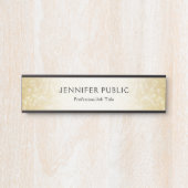 クリエイティブ金ゴールドグリッターモダンテンプレートエレガント サインプレート (正面)