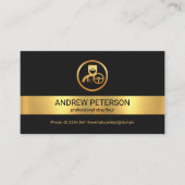 クリエイティブ金ゴールドストライプ金ゴールド運転手のロゴ 名刺 (正面)