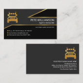 クリエイティブ金ゴールドトライアングトラック輸送 名刺 (正面/裏面)