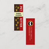 クリエイティブ金ゴールドドギーポープリントペットシッター スキニー名刺 (正面/裏面)