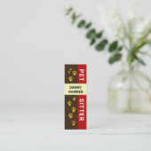 クリエイティブ金ゴールドドギーポープリントペットシッター スキニー名刺 (スタンド正面)