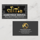 クリエイティブ金ゴールドハンドイマンツールインレンガウォール 名刺 (正面/裏面)