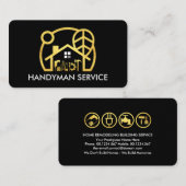 クリエイティブ金ゴールドハンドマニツール建物 名刺 (正面/裏面)