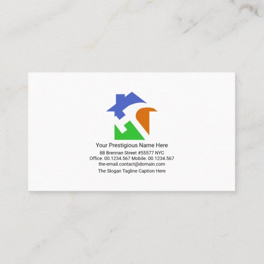 クリエイティブ金ゴールドハンマーホームシルエット木材 名刺 (裏面)