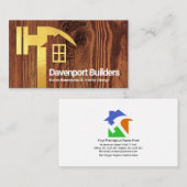 クリエイティブ金ゴールドハンマーホームシルエット木材 名刺 (正面/裏面)