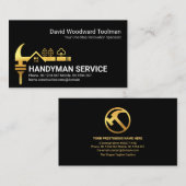 クリエイティブ金ゴールドハンマーホームハンディマン建物 名刺 (正面/裏面)