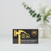 クリエイティブ金ゴールドハンマーホームランドスケープ建築 名刺 (スタンド正面)