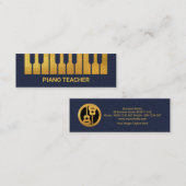 クリエイティブ金ゴールドピアノ鍵楽譜を浮かべる スキニー名刺 (正面/裏面)