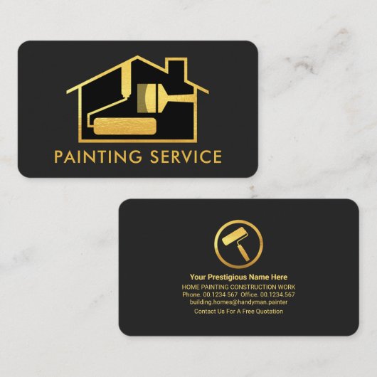 クリエイティブ金ゴールドブラシホ絵画ーム 名刺 (正面/裏面)