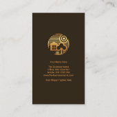 クリエイティブ金ゴールドホームツリー造園 名刺 (裏面)