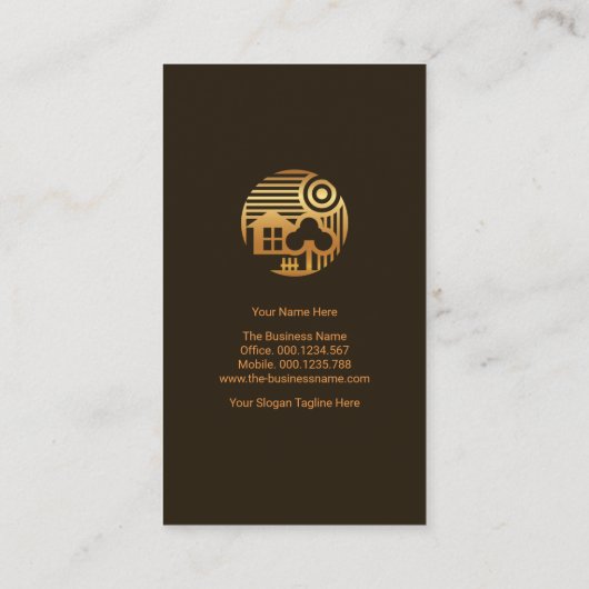 クリエイティブ金ゴールドホームツリー造園 名刺 (裏面)