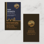 クリエイティブ金ゴールドホームツリー造園 名刺 (正面/裏面)