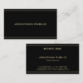 クリエイティブ金ゴールドモダン文字シンプルブラックテンプレート 名刺 (正面/裏面)